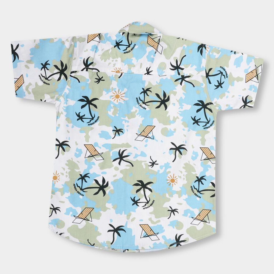 Boys' 100% Cotton Casual Shirt, Light Blue, large image number null