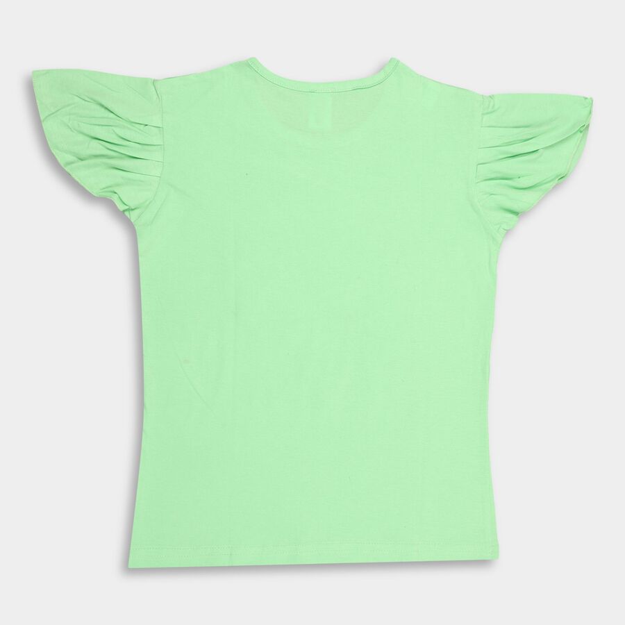 Girl's Cotton T-Shirt, Light Green, large image number null