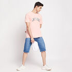 Cut & Sew Round Neck T-Shirt, Pink, small image number null