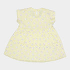 Infants Cotton Printed Frock, Yellow, small image number null
