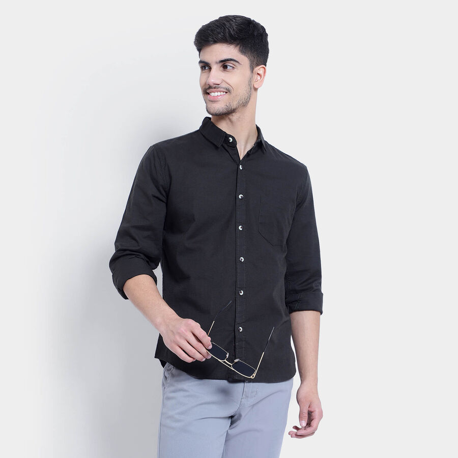 Cotton Solid Casual Shirt, Olive, large image number null