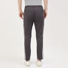 Men's Grey Slim Fit Side-Striped Track Pants, Dark Grey, small
