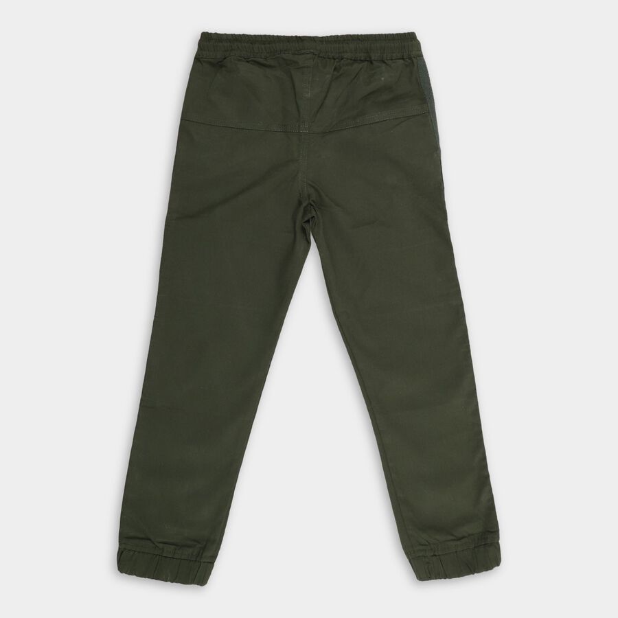 Boys' 100% Cotton Trousers, Olive, large image number null