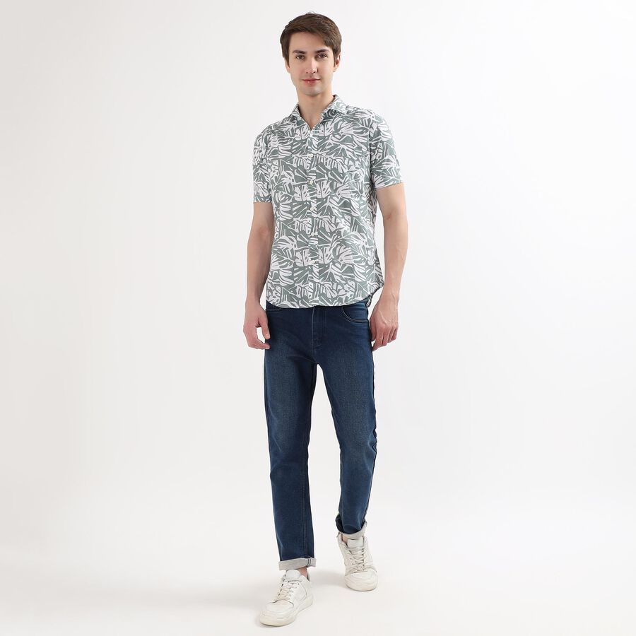 Men's 100% Cotton Casual Shirt, Light Green, large image number null