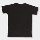 Boys Jet Black Crew Neck Casual T-Shirt, काला, small image number null