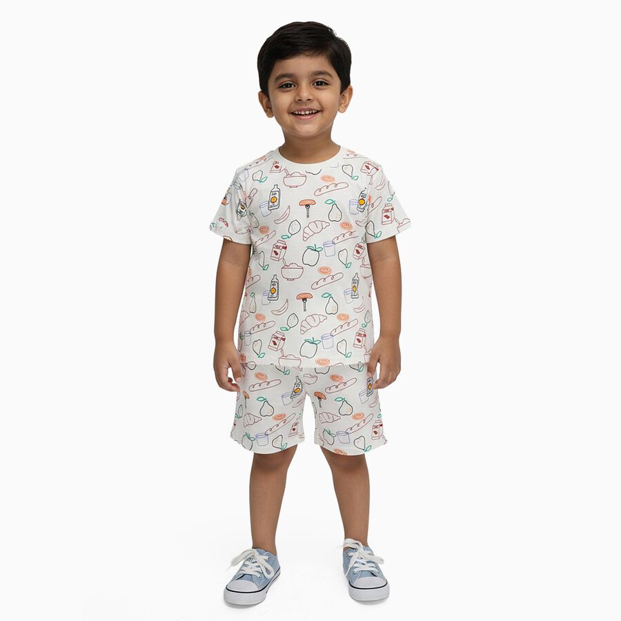 Boys' Night Suit, Beige, large image number null