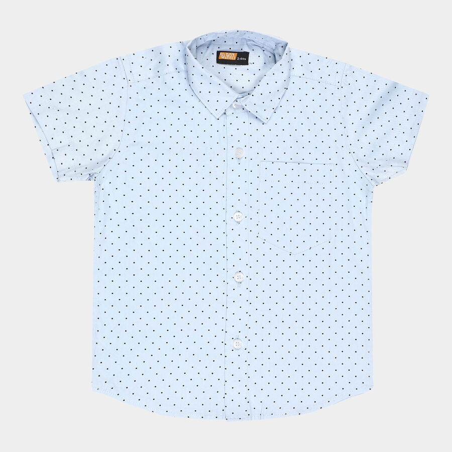 Boys Cotton Casual Shirt, Light Blue, large image number null