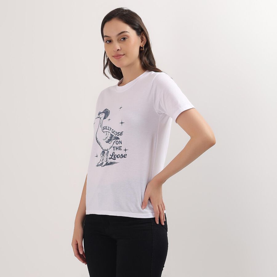 Ladies' Round Neck T-Shirt, White, large image number null