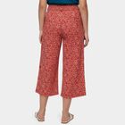 Girls' Red Regular Fit Solid Capri Pants, Red, small