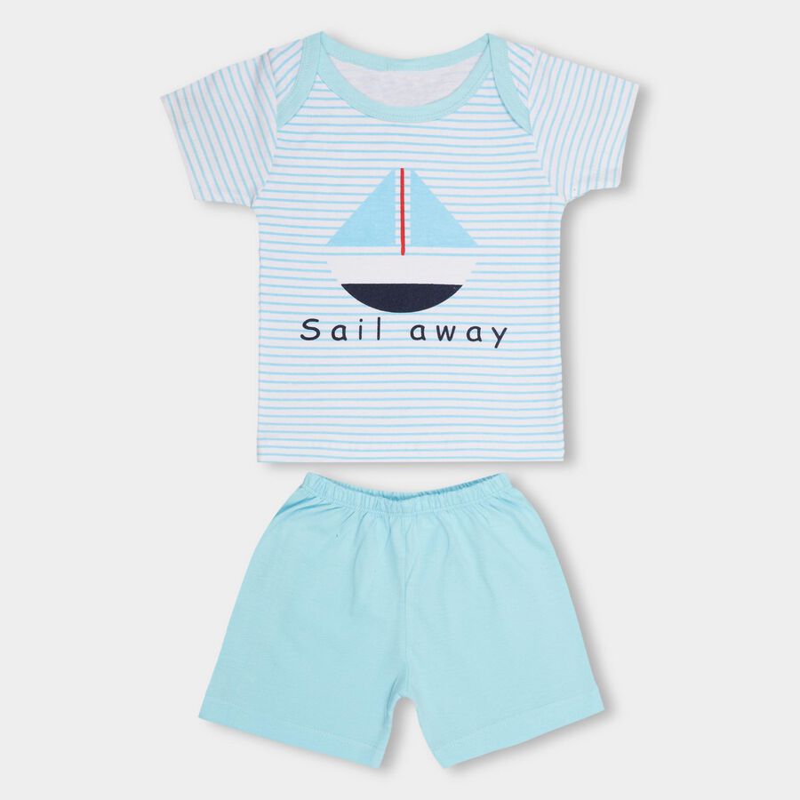Infant Boys' 100% Cotton Baba Suit, Light Blue, large