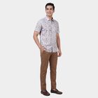 Men's Brown Cotton Classic Collar Checked Casual Shirt, भूरा, small