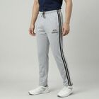 Men's Light Grey Regular Fit Track Pants, मिश्रित हल्का ग्रे, small