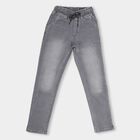 Kids' Stonewashed Blue Slim Fit Basic Jeans, Light Grey, small image number null