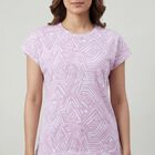 Women's Pink Round Neck Casual T-Shirt, गुलाबी, small