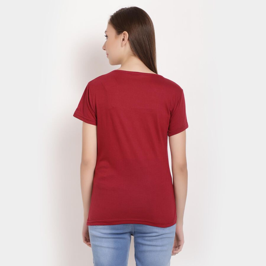 राउन्ड नेक टी-शर्ट, Maroon, large image number null