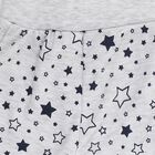 Boys' Light Grey Star Printed Cotton Blend Pyjama, मिश्रित हल्का ग्रे, small image number null