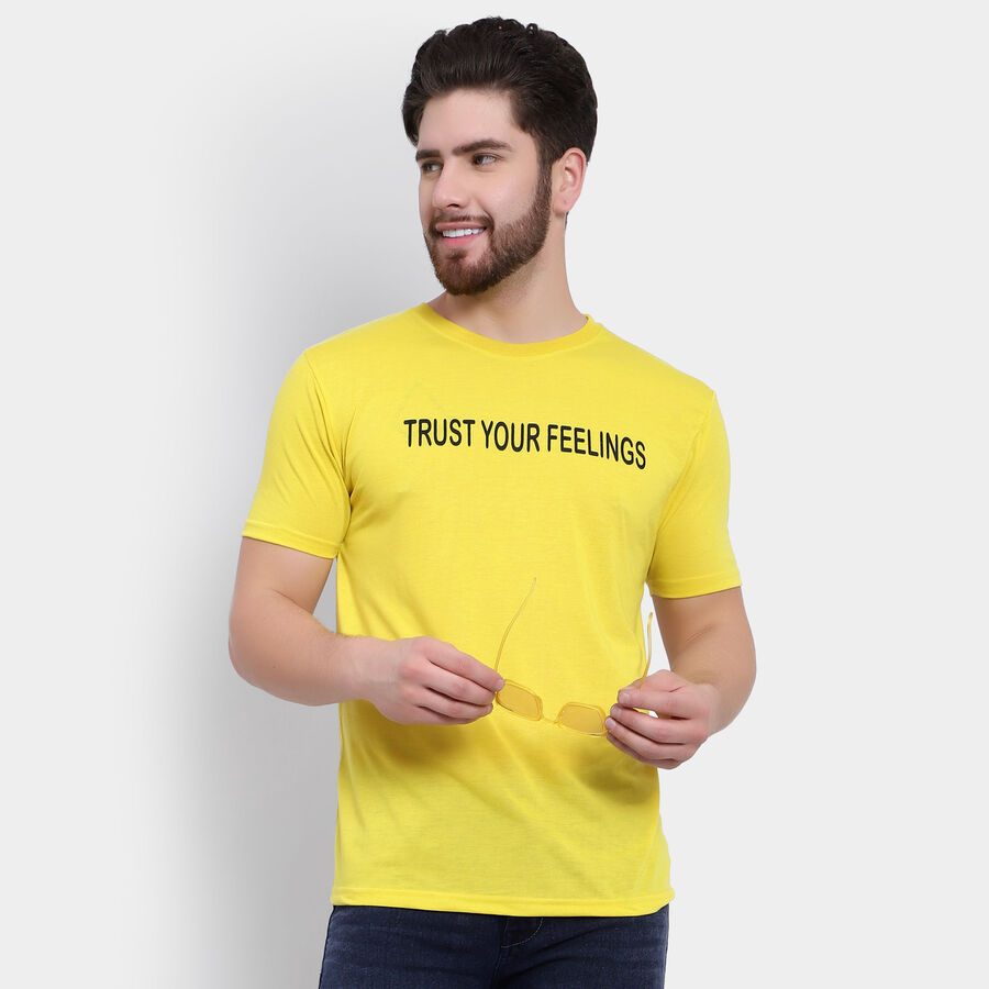 Round Neck T-Shirt, Yellow, large image number null
