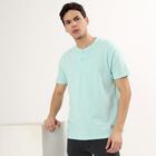 Men's Henley Half Sleeves T-Shirt , एक्वा, small image number null