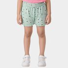 Girls' Mint Green Regular Fit Floral Printed Bloomer, Light Green, small