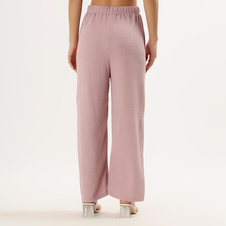 Women's Dusty Rose Balloon-Fit Textured Harem Pants, Pink, large