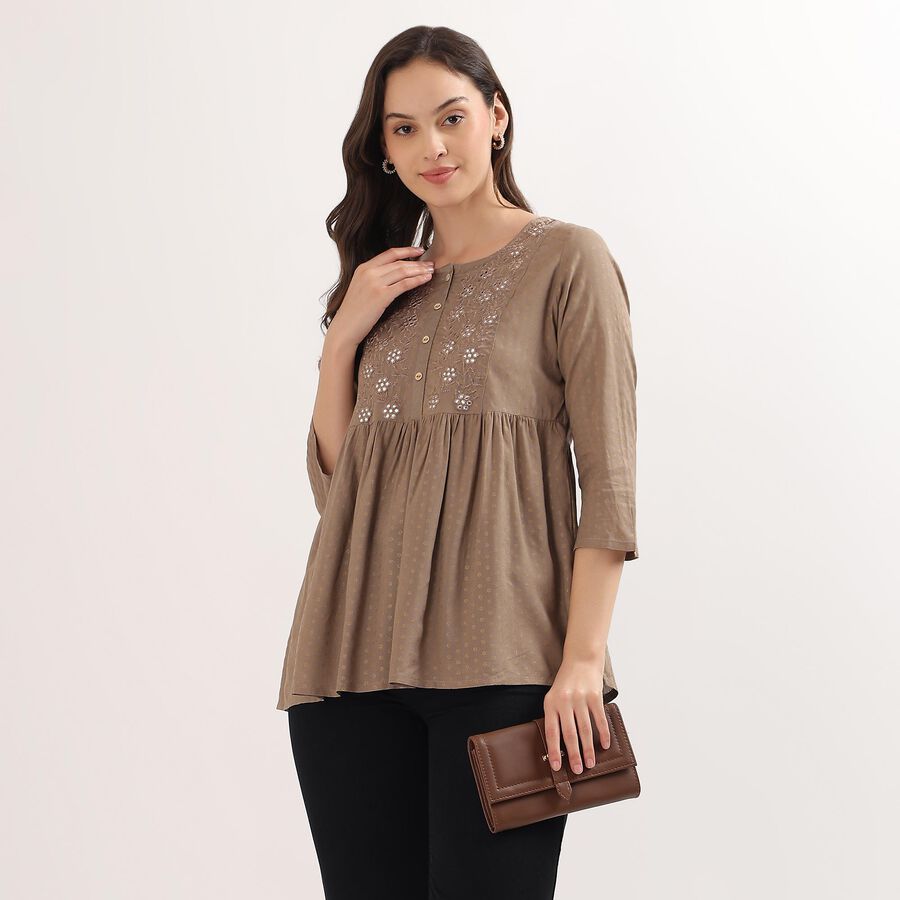 Ladies' Kurti, भूरा, large image number null