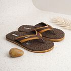 Men's Brown Thong Slip-On Flip-Flops, Brown, small
