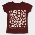 Girls' 100% Cotton T-Shirt, वाइन, small image number null