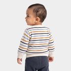 Infants' Off White Crew Neck Striped Pullover, Off White, small