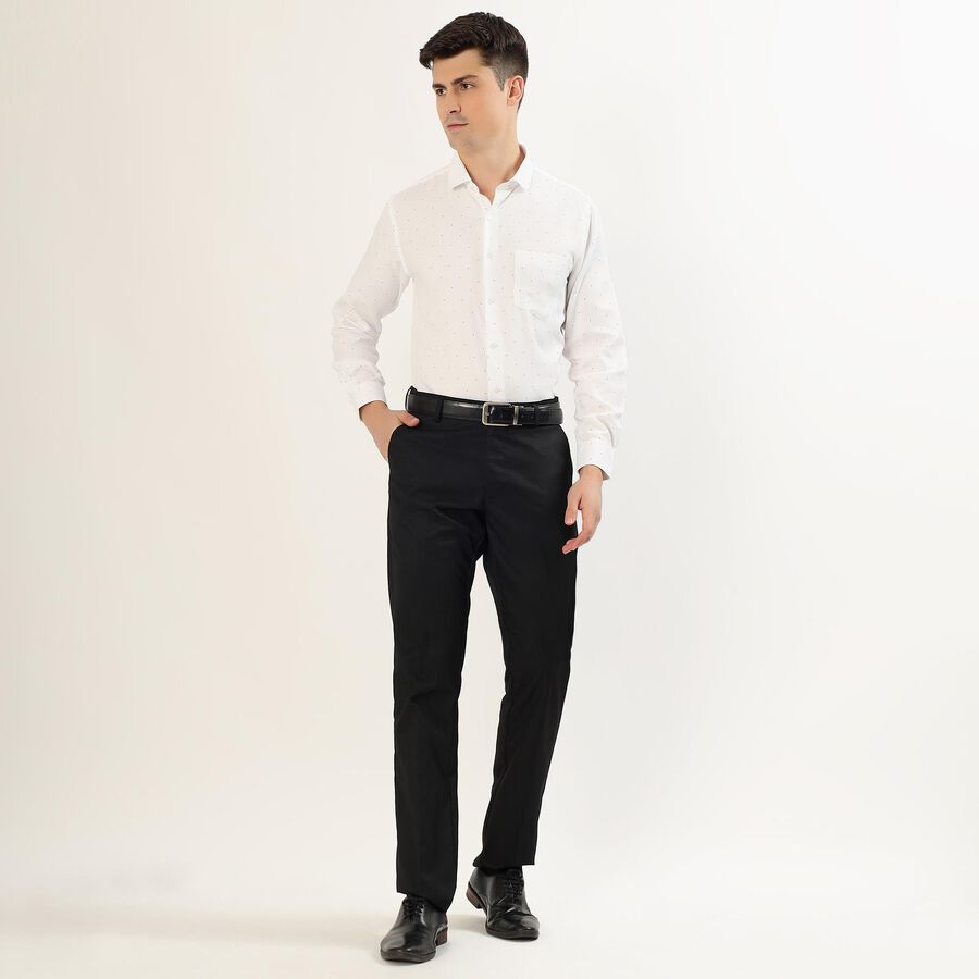 Men's White Dotted Spread Collar Formal Shirt, सफ़ेद, large image number null