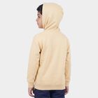 Boys' Beige Hoodie Neck Graphic Print Sweatshirt, Beige, small