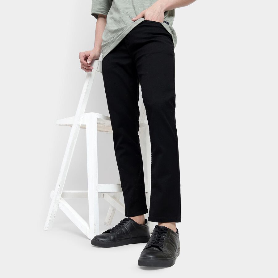 Men's Slim Fit Jeans , Black, large image number null