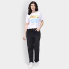 Ladies' 100% Cotton Crop  Top, White, small