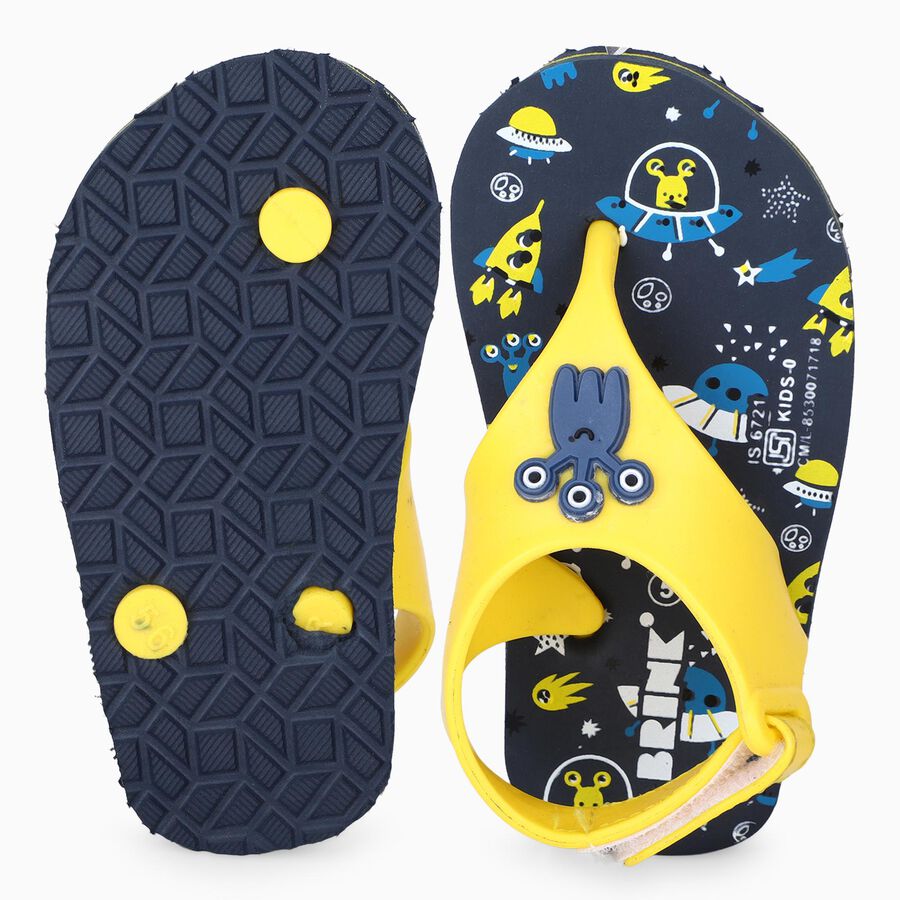 Kids' Grey Back Strap Flip-Flops, ग्रे, large