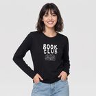 Women's Black Round Neck Regular Top, Black, small