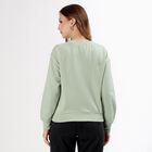 Women's Light Sage Green Crew Neck Casual Sweatshirt, हल्का हरा, small image number null