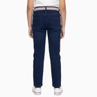 Girls' Dark Wash Embroidered Regular Fit Jeans, गहरा नीला, small image number null