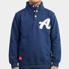 Boys Blue High Neck Pullover Sweatshirt, Mid Blue, small