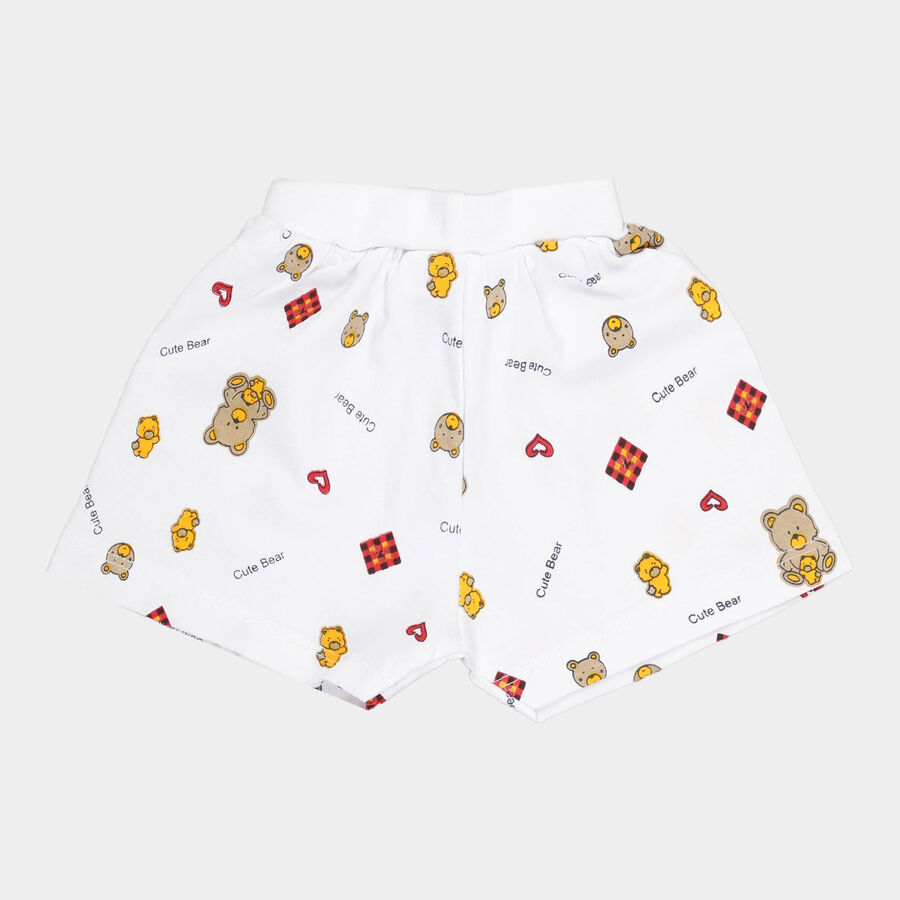 Infants Cotton Printed Half Pant, Beige, large image number null