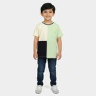 Boys Light Green Cotton Round Neck Casual Boys T-Shirt, हल्का हरा, small