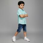 Boys Mint Green Cotton Half Sleeve Classic Casual Shirt, Aqua, small image number null