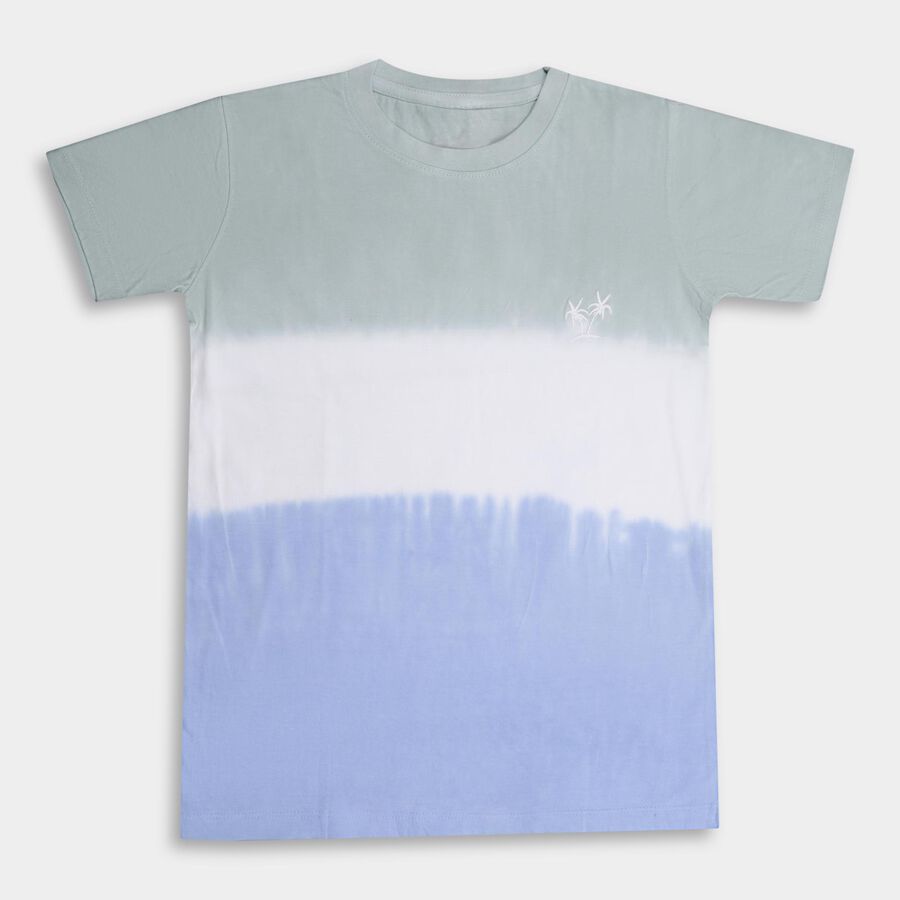 Boys' 100% Cotton Half Sleeves T-Shirt , Light Green, large