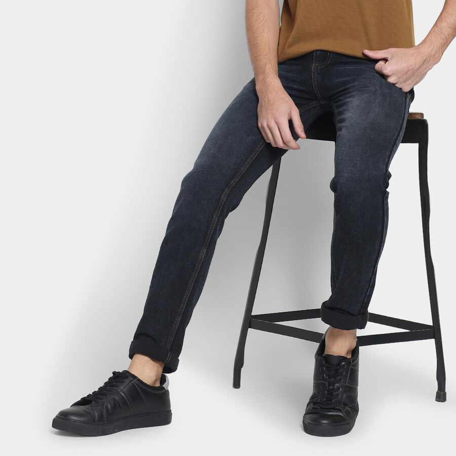 Men's Slim Fit Jeans, गहरा नीला, large image number null