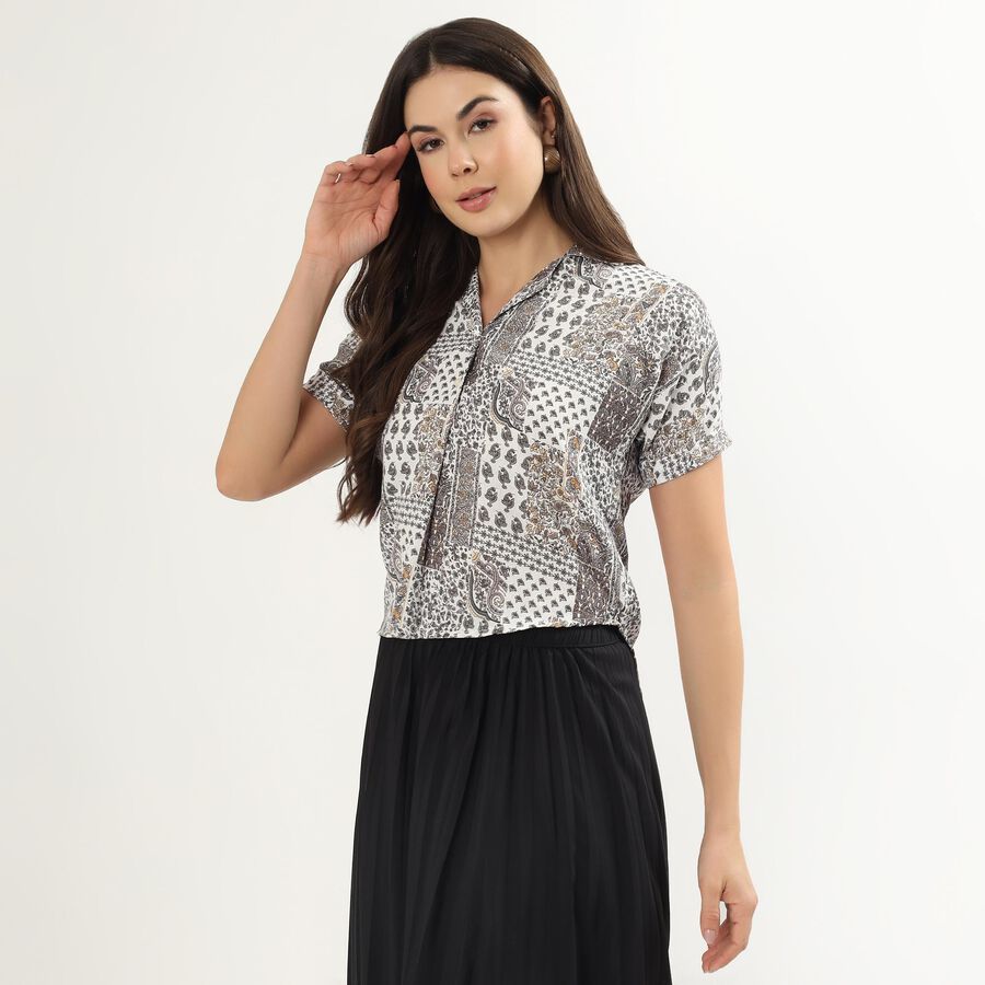 Women's Off White Classic Collar Classic Shirt, Off White, large