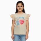 Girls' 100% Cotton T-Shirt, गहरा पीला, small image number null