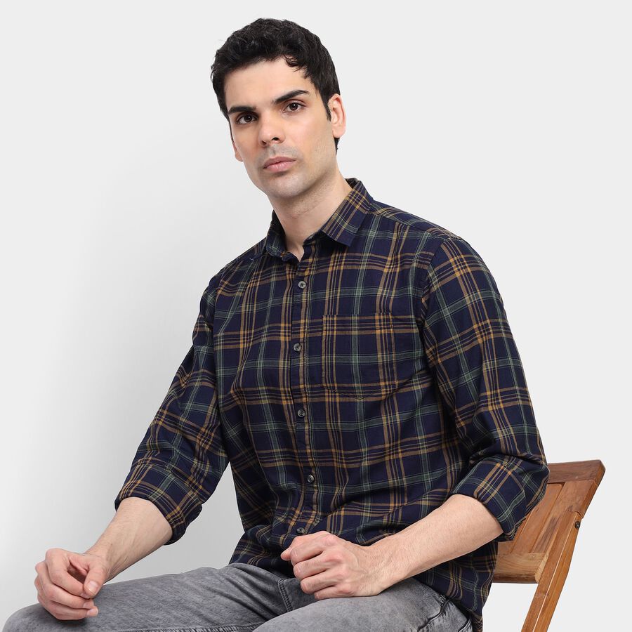 Men's 100% Cotton Casual Shirt , गहरा हरा, large image number null