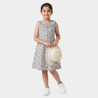Girls Black Floral Printed Fit and Flare Frock, Black, small