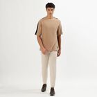 Men's Muted Beige Cotton Round Neck Casual T-Shirt, Beige, small image number null