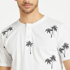 Printed Henley T-Shirt, White, small image number null