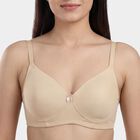 Women's Beige Padded Wired T-Shirt Bra, Beige, small