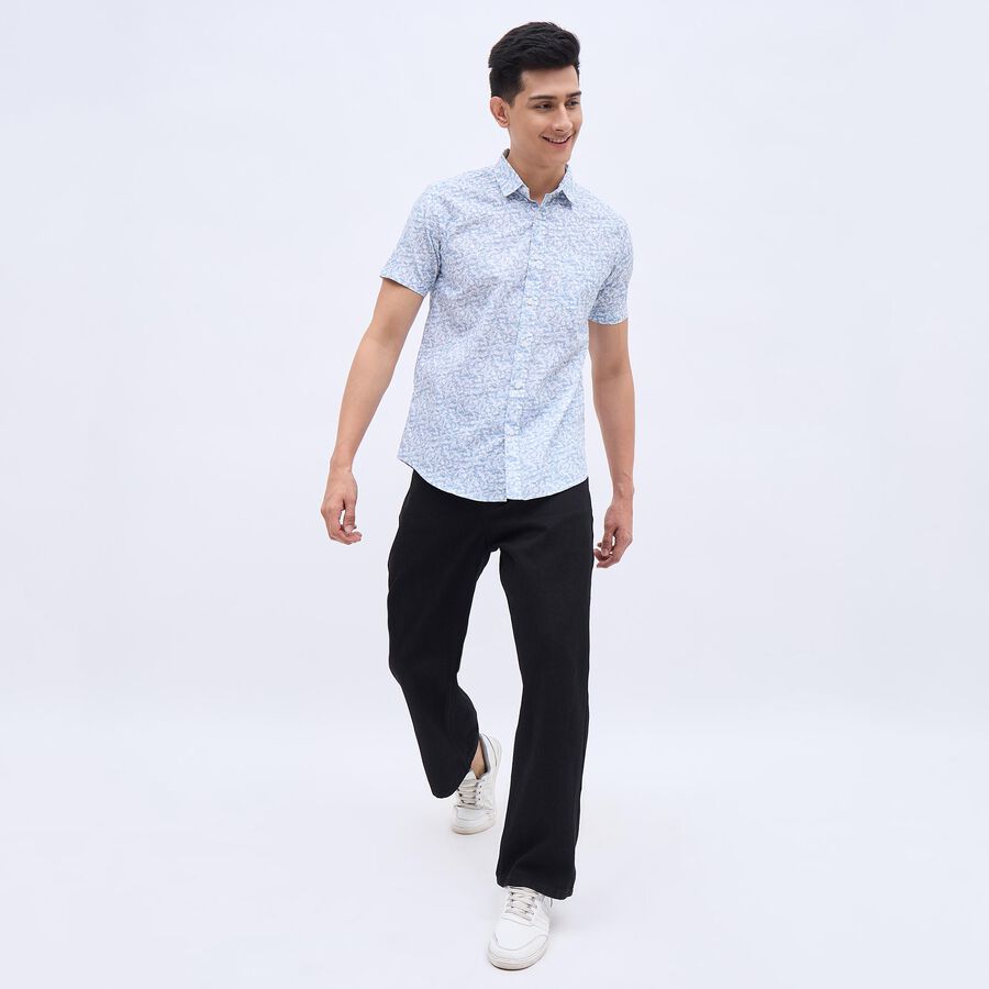 Men's Light Blue Cotton Regular Collar Casual Shirt, हल्का नीला, large image number null